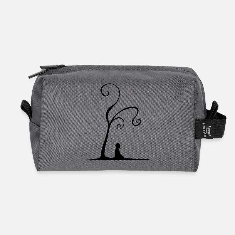 Meditation unter Baum - Recycelte Kulturtasche - Anthrazit