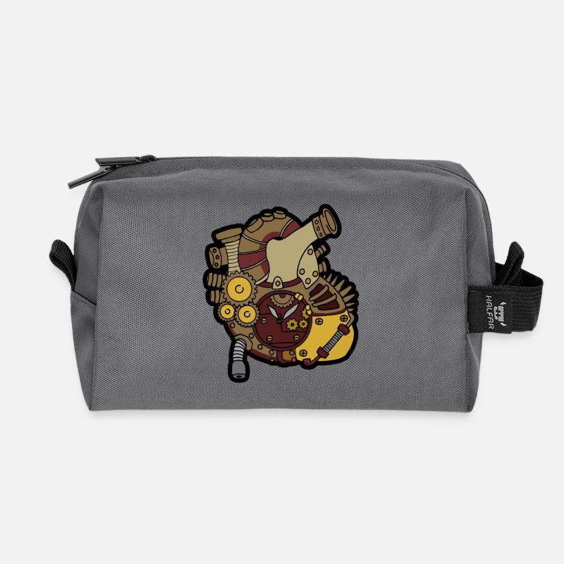 Steampunk Herz - Recycelte Kulturtasche - Anthrazit