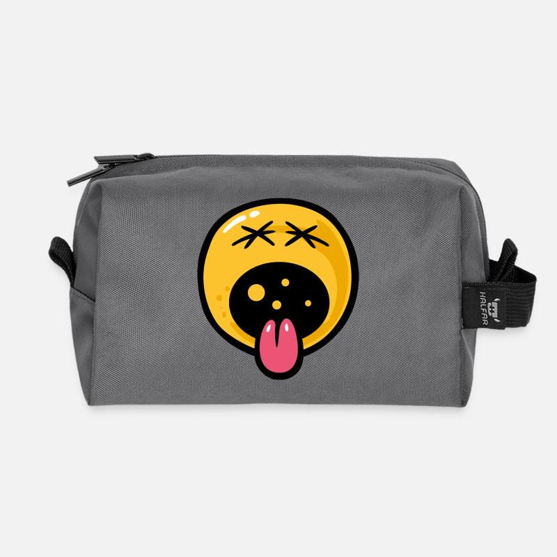 Smiley distaste - Recycelte Kulturtasche - Anthrazit