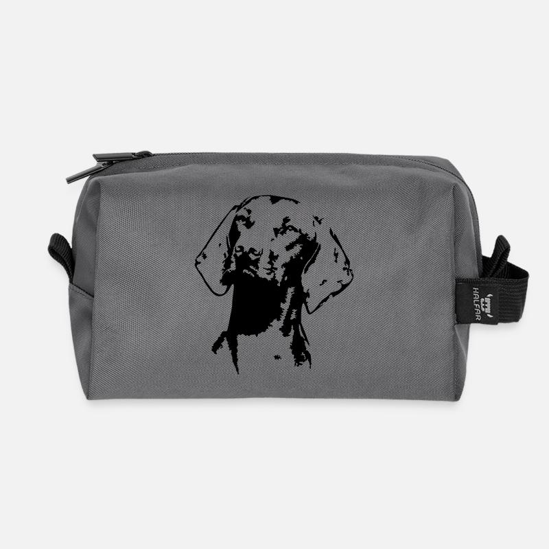 Magyar Vizsla head - Recycled Toiletry Zip Bag - anthracite