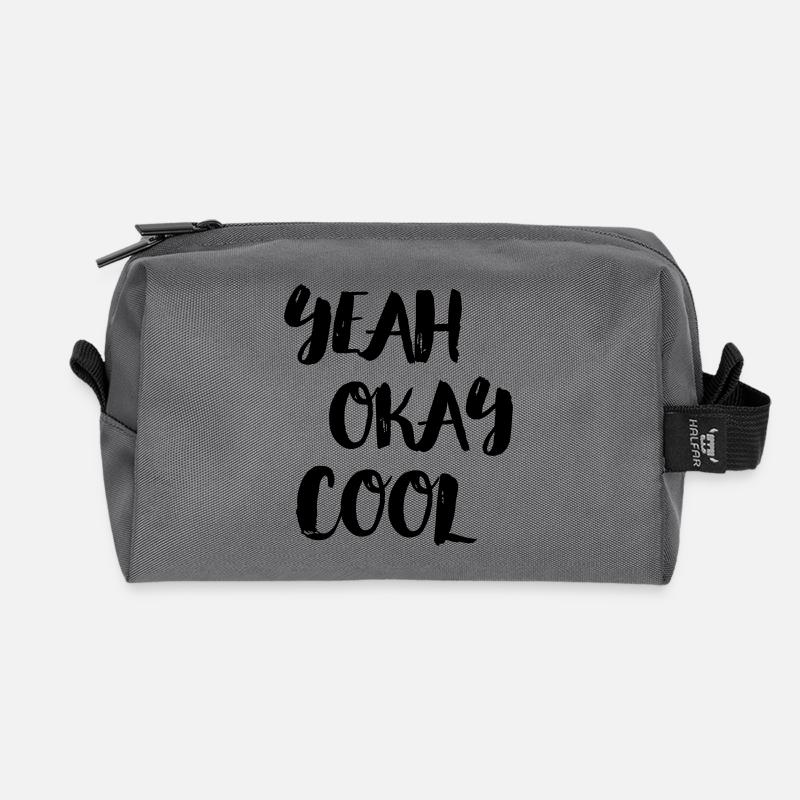 yeah okay cool - Recycelte Kulturtasche - Anthrazit