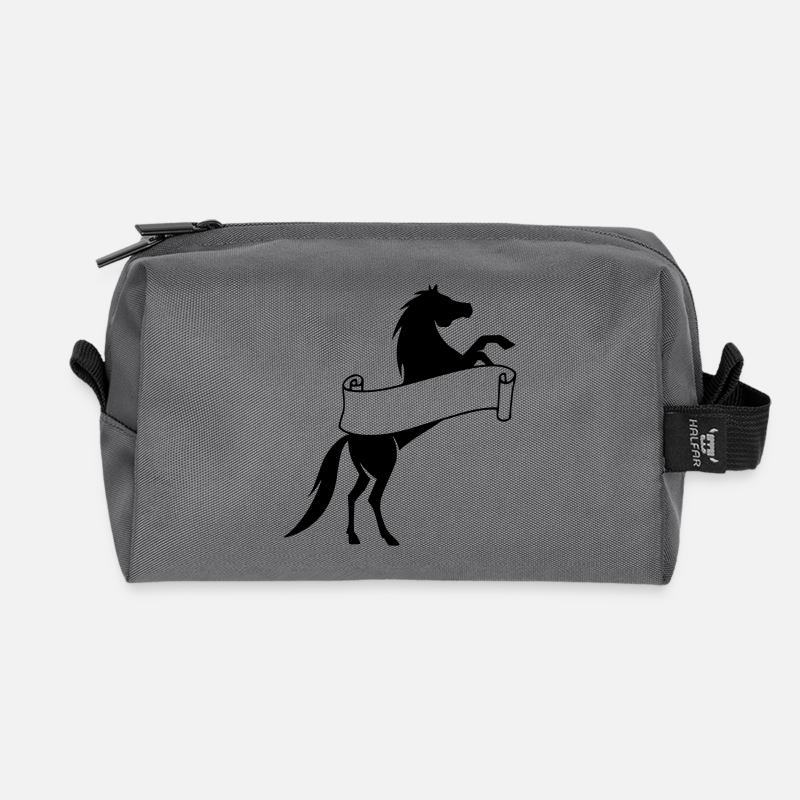 Pferde shirt reiten text vorlage name selber feld - Recycelte Kulturtasche - Anthrazit