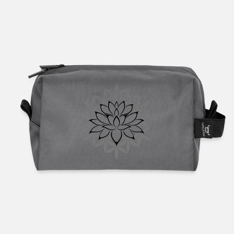 Lotus Lotusblume Blume des Lebens - Recycelte Kulturtasche - Anthrazit