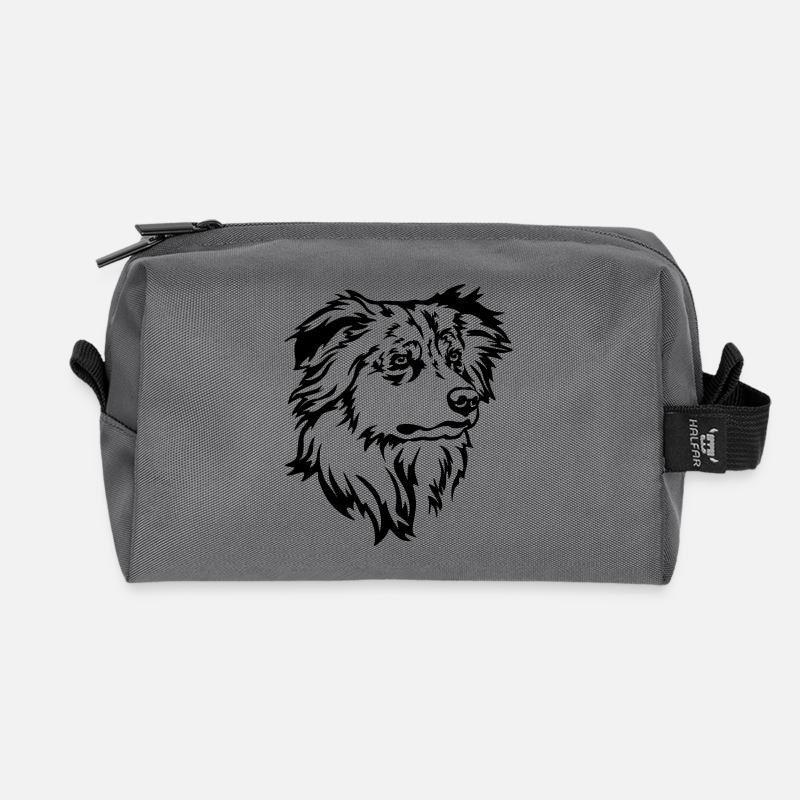 Australian Shepherd Kopf - Recycelte Kulturtasche - Anthrazit