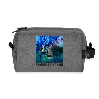 Summer Night Rain Wings Drops - Recycled Toiletry Zip Bag - anthracite - Front