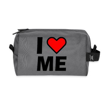 I love me - Recycelte Kulturtasche - Anthrazit - Vorne