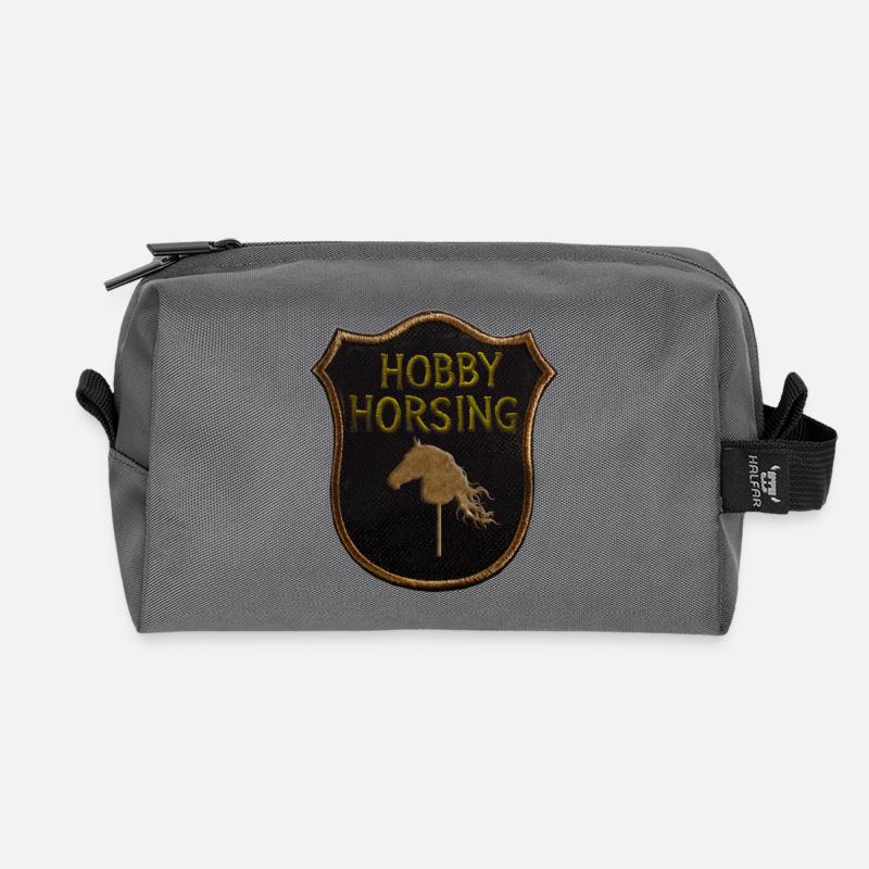 Hobby Horse Horsing Wappen - Recycelte Kulturtasche - Anthrazit