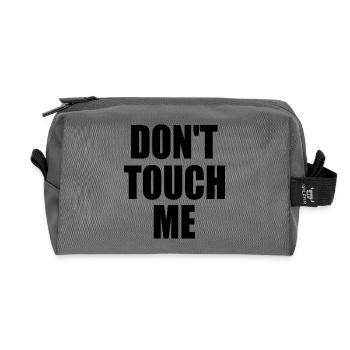 Dont touch me - Recycled Toiletry Zip Bag - anthracite - Front