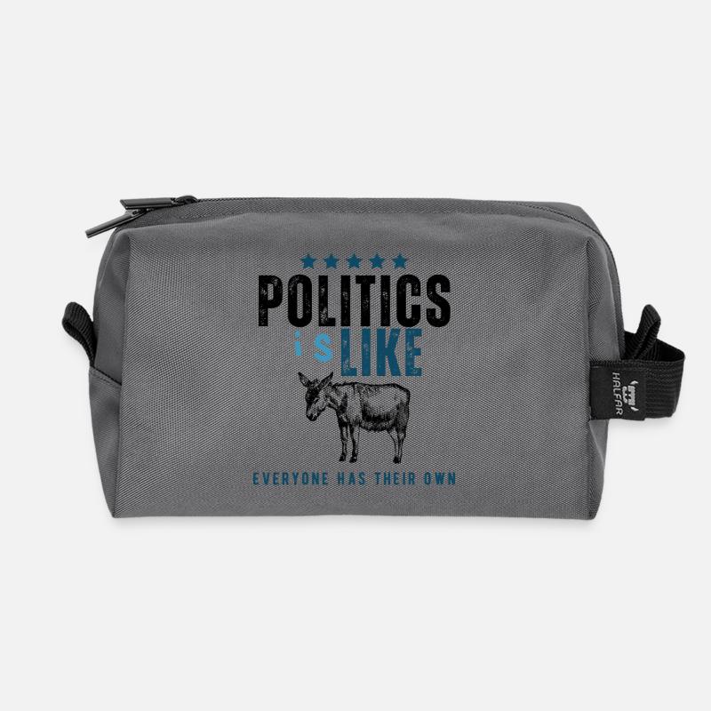 IsLike Distressed Logo Typografie - Recycelte Kulturtasche - Anthrazit