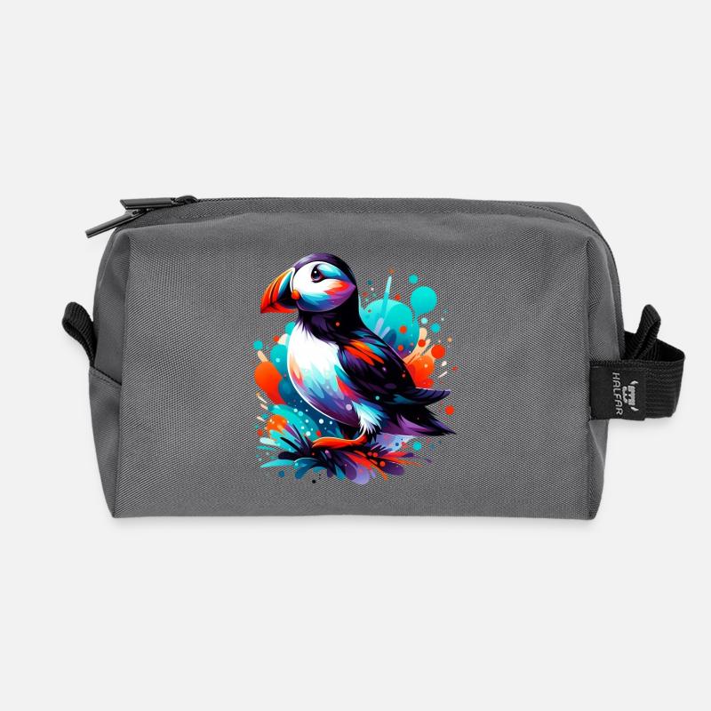 Papageitaucher - Recycelte Kulturtasche - Anthrazit