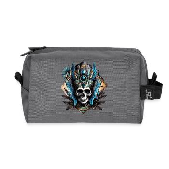 Totenkopf, der die mystische Aura verkörpert - Recycelte Kulturtasche - Anthrazit - Vorne