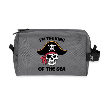 Piraten-Totenkopf mit Augenklappe - Recycelte Kulturtasche - Anthrazit - Vorne