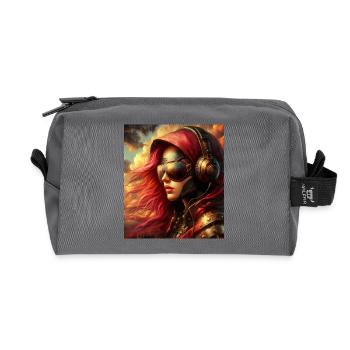 Steampunk Aviator - Recycled Toiletry Zip Bag - anthracite - Front