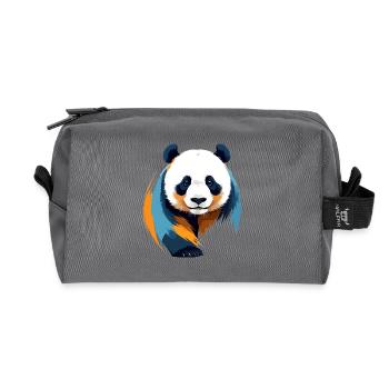 Panda Vektor Kunst mit lebendigen Farben Illustration - Recycelte Kulturtasche - Anthrazit - Vorne