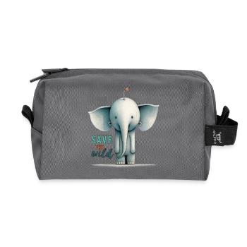 Save the wild !! - Trousse de toilette en tissu recyclé - anthracite - Devant