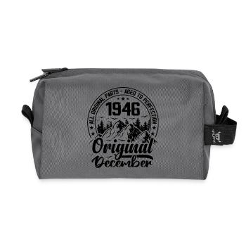 1946 décembre Original 78 Ans cadeau Anniversaire - Trousse de toilette en tissu recyclé - anthracite - Devant