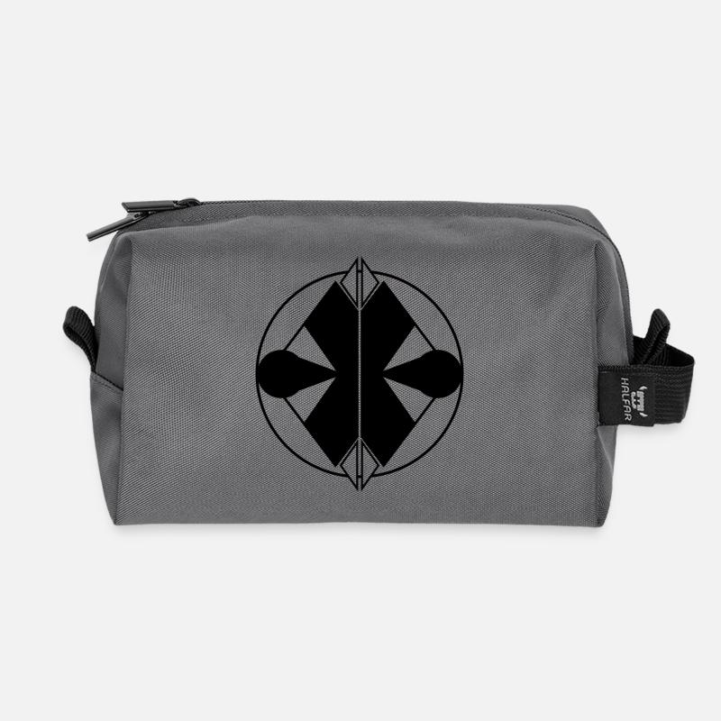 Abstraktes schwarzes Logo – minimalistische Eleganz - Recycelte Kulturtasche - Anthrazit