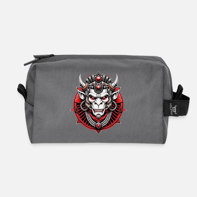 ONI | Monkey 01 - Recycled Toiletry Zip Bag - anthracite