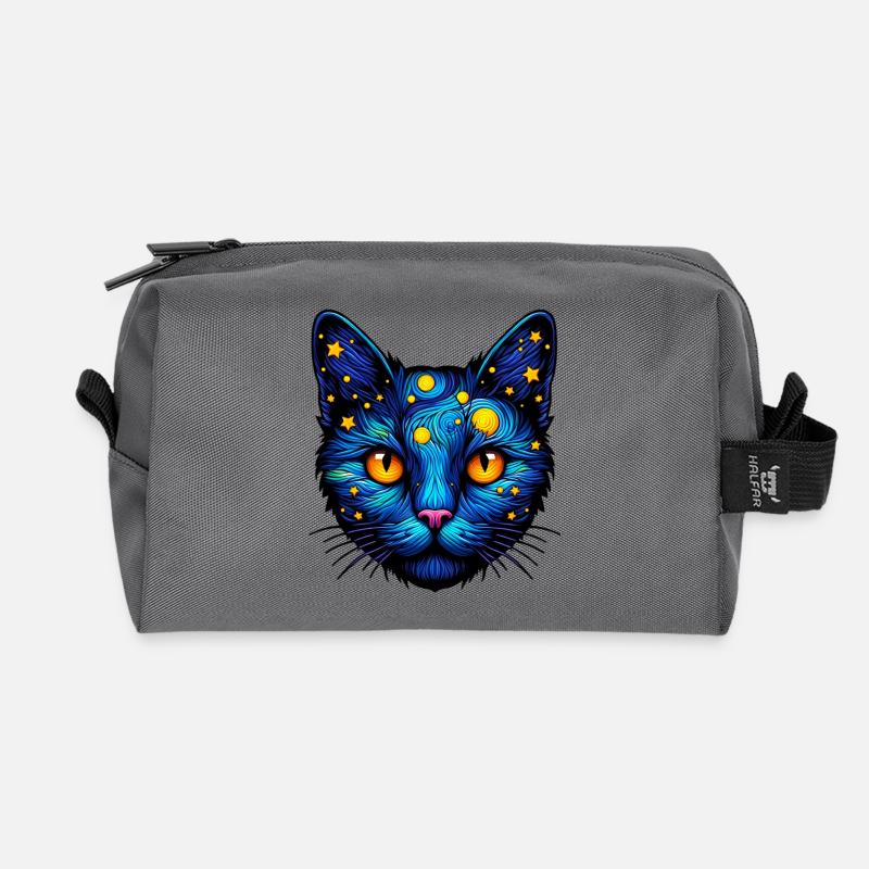 Katze - Recycelte Kulturtasche - Anthrazit