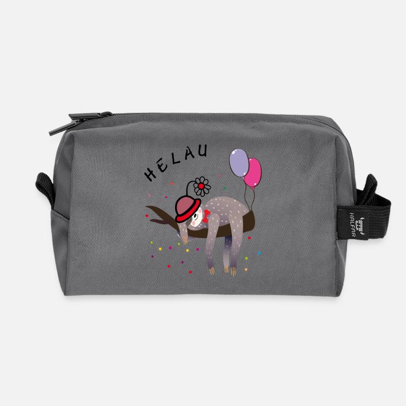 Faultier Fasching - Recycelte Kulturtasche - Anthrazit