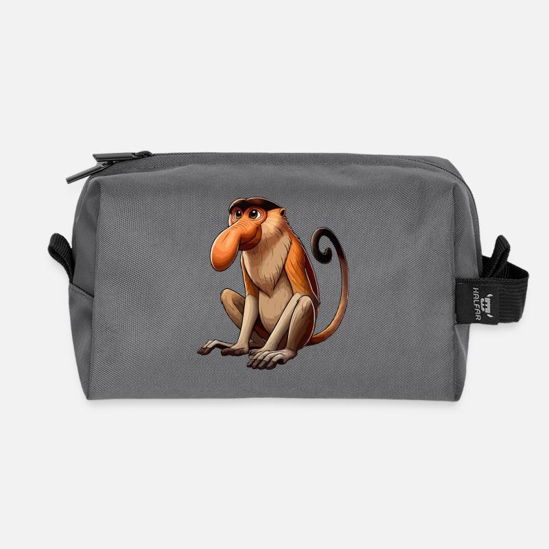 Nasenbär Affe png - Recycelte Kulturtasche - Anthrazit