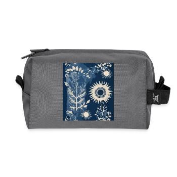 Composition végétale abstraite - Trousse de toilette en tissu recyclé - anthracite - Devant