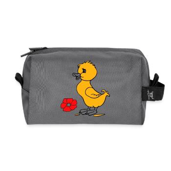 Poussins de Pâques Joyeuses Pâques - Trousse de toilette en tissu recyclé - anthracite - Devant