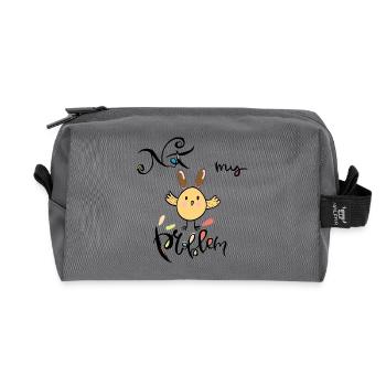 Easter, not my problem - Recycled Toiletry Zip Bag - anthracite - Front