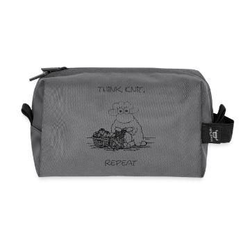 Think, Knit, Repeat – Motif mouton pour les fans de tricot - Trousse de toilette en tissu recyclé - anthracite - Devant