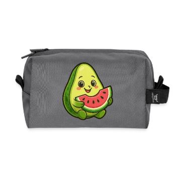 Avocado Melone Wassermelone Sommer Frucht Design - Recycelte Kulturtasche - Anthrazit - Vorne