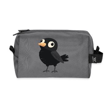 little stupid bird - Recycled Toiletry Zip Bag - anthracite - Front