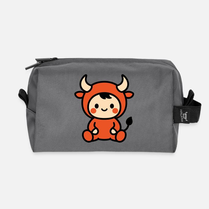 Cute Astro Taurus - Recycelte Kulturtasche - Anthrazit