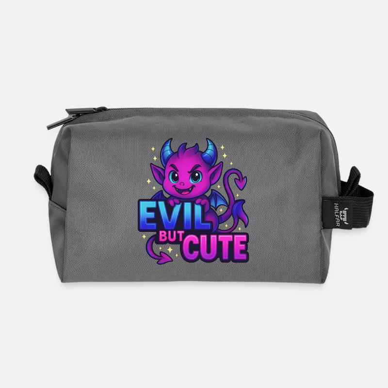 Evil? Only with an asterisk. – Magic Demon - Recycled Toiletry Zip Bag - anthracite