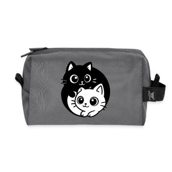 Ying Yang Kawaii Katzen Symbol - Recycelte Kulturtasche - Anthrazit - Vorne
