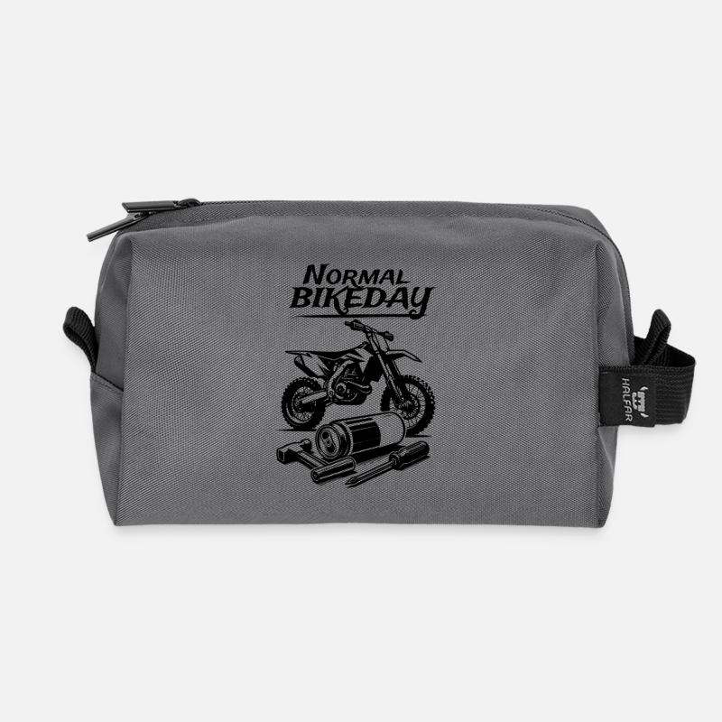Normal Bikeday - Recycled Toiletry Zip Bag - anthracite