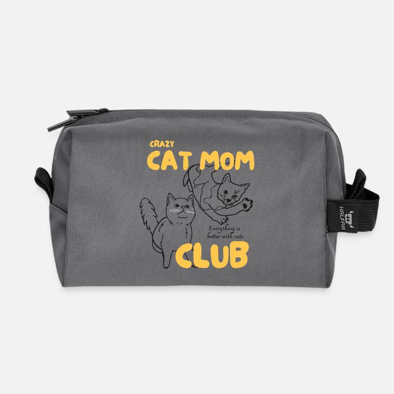 Verrückter Katzen-Mama-Club - Recycelte Kulturtasche - Anthrazit