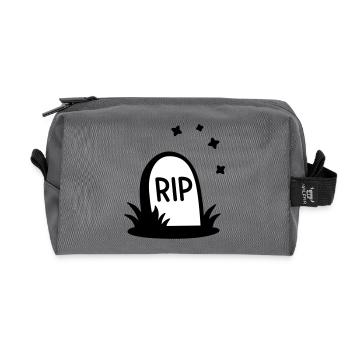 RIP Halloween Grabstein Silhouette - Recycelte Kulturtasche - Anthrazit - Vorne