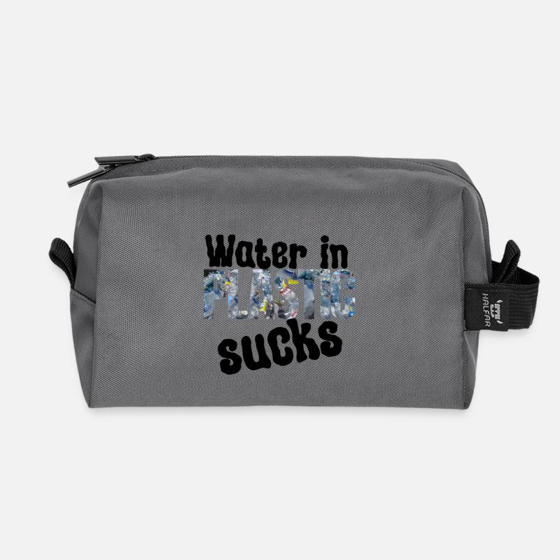 Wasser im Plastik Nervt - Recycelte Kulturtasche - Anthrazit