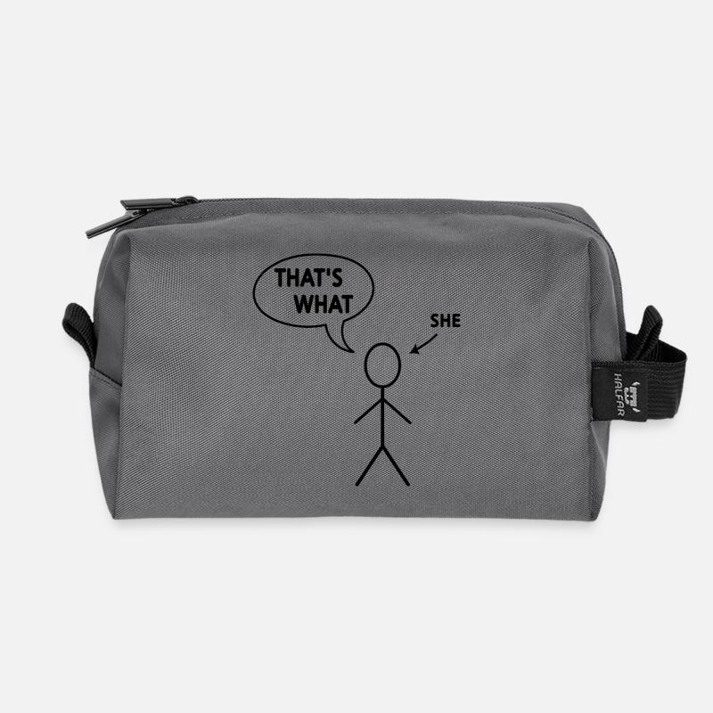 that's what she said - Recycled Toiletry Zip Bag - anthracite