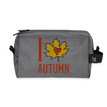 Herbstblatt Herzmotiv - Recycelte Kulturtasche - Anthrazit - Vorne