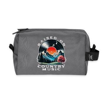 Raised on Country Music - Recycled Toiletry Zip Bag - anthracite - Front
