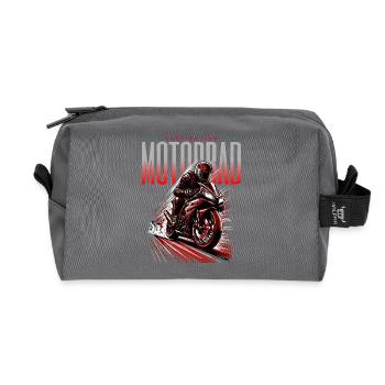 Faszination Motorrad – Racing Power Design - Recycelte Kulturtasche - Anthrazit - Vorne