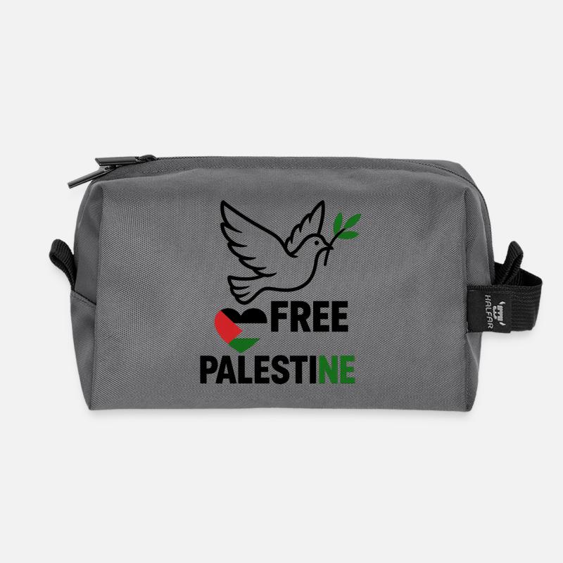 Free Palestine Dove - Recycelte Kulturtasche - Anthrazit