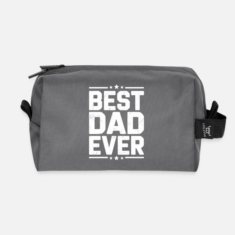 Best Dad Ever Groß Typo - Recycelte Kulturtasche - Anthrazit