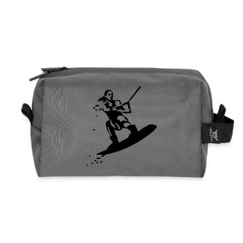 Wakeboarding - Recycled Toiletry Zip Bag - anthracite - Front