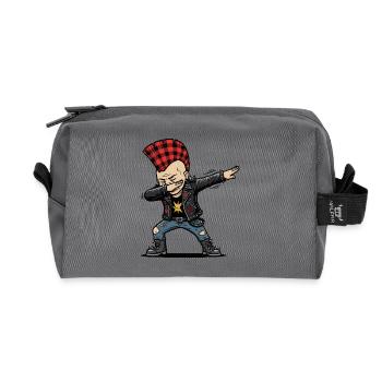 Dabbing Punk – Style de dessin animé effronté - Trousse de toilette en tissu recyclé - anthracite - Devant