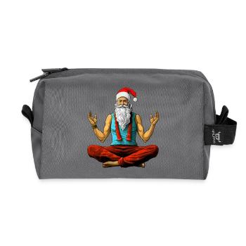 Meditation Weihnachten Yogi - Recycelte Kulturtasche - Anthrazit - Vorne