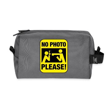 No Photos Please! - Recycled Toiletry Zip Bag - anthracite - Front