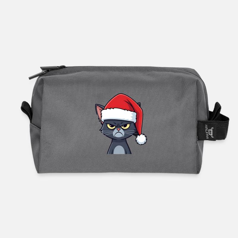 Genervte Santa Katze Xmas Stimmung - Recycelte Kulturtasche - Anthrazit