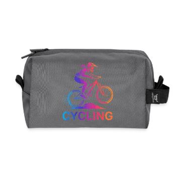 Mädchen Radfahrerin auf dem Mountainbike - Recycelte Kulturtasche - Anthrazit - Vorne